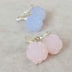 Lucite Earrings Vintage, Delicate Rare Vintage Lucite Rose Earrings, Pastel Rose Dangle Light Blue Earrings, Christmas Gift For Her -Jewellery Soldes Boutique il fullxfull.971150404 qrwd