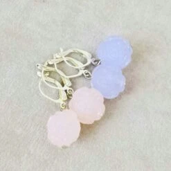Lucite Earrings Vintage, Delicate Rare Vintage Lucite Rose Earrings, Pastel Rose Dangle Light Blue Earrings, Christmas Gift For Her -Jewellery Soldes Boutique il fullxfull.971150852 c528