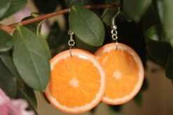 Orange Slice Earrings Fruit Polymer Clay Epoxy Resin Bright Jewelry Gift Christmas Foodie Tropical Jewellery Clementine Tangerine Mandarine -Jewellery Soldes Boutique il fullxfull.975046846 1pui