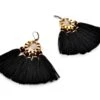 Black Fan Earrings, Boho Tassel Earrings, Large Fringe Earrings, Black Dress Earrings, Gift For Christmas, Hippie Statement Earrings -Jewellery Soldes Boutique il fullxfull.977812572 4eo3