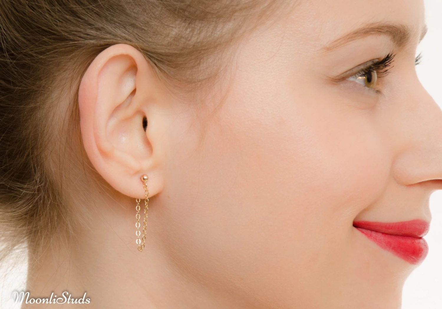 Christmas Sale - Gold Chain Earrings - Chain Stud Earrings - Gold Drop Earrings - Chain Drop Earrings 5 Christmas Sale - Gold Chain Earrings - Chain Stud Earrings - Gold Drop Earrings - Chain Drop Earrings - Image 3