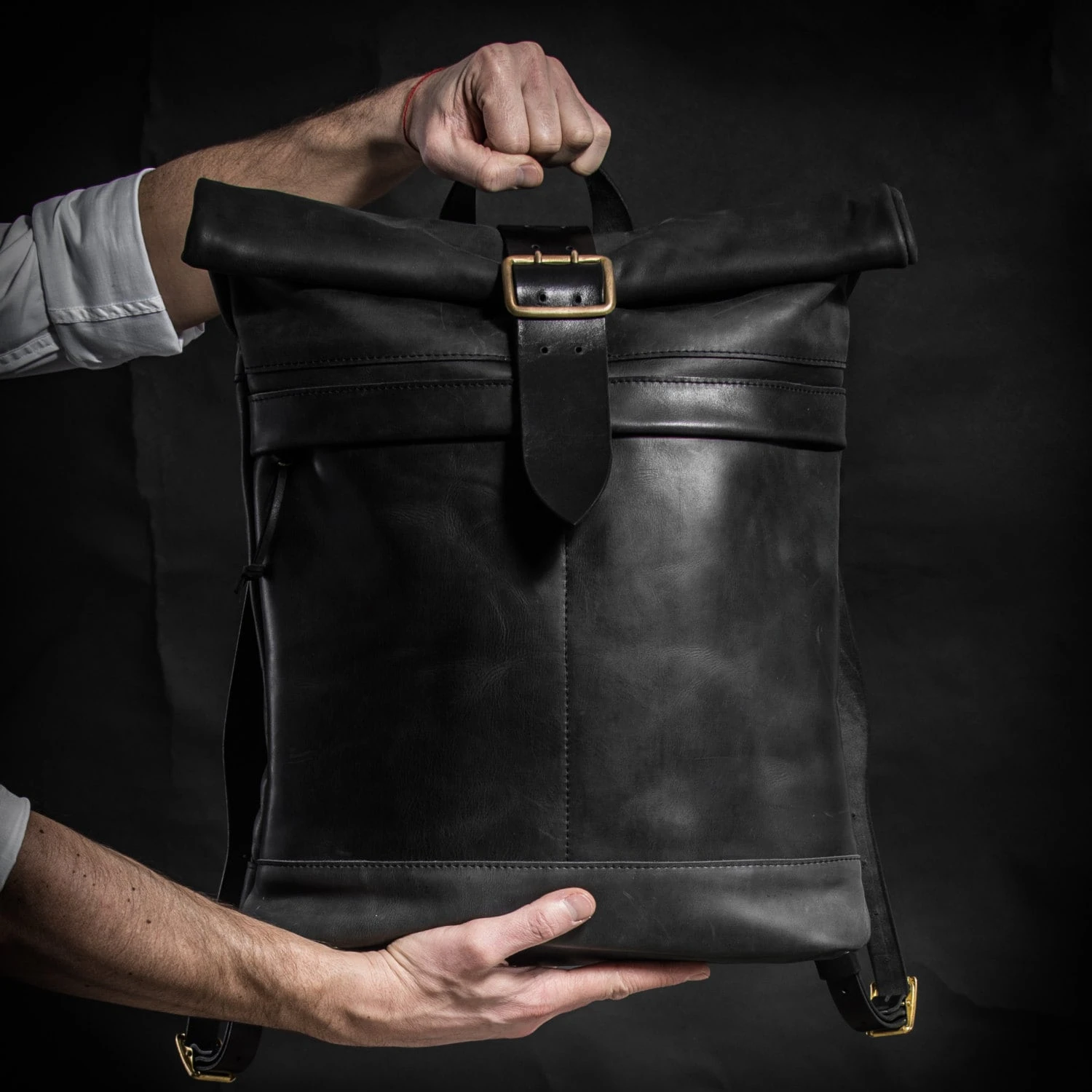 Leather Backpack Roll Top Backpack Men's Large Backpack Laptop Backpack Travel Backpack Christmas Gift 3 Leather Backpack Roll Top Backpack Men's Large Backpack Laptop Backpack Travel Backpack Christmas Gift